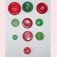A selection of ten red and green vintage buttons - S11 > Buttons > A selection of ten red and green vintage buttons - S11
