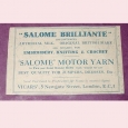 Old advertising label - Salome Brilliante motor yarn - N10 > Other Items > Old advertising label - Salome Brilliante motor yarn - N10