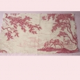 Vintage French red toile fabric - donkey - S2 > Vintage French red toile fabric - donkey - S2