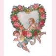 Chromo-litho print Victorian cut-out - Cupids and roses 7 > Chromo-litho print Victorian cut-out - Cupids and roses 7