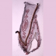 A piece of pink beadwork and silk trim on net c. 1920s > Beaded > A piece of pink beadwork and silk trim on net c. 1920s