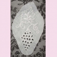 Vintage embroidered white on white bunch of grapes motif - M1