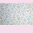 Vintage English cotton fabric with pale blue roses - M27