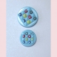 Two West German glass buttons - c. 1950s - JN14