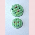 Two West German glass buttons - c. 1950s - JN17