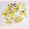 A bag of vintage yellow, white and gold beads - S5