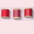 3 old wooden reels of sewing cotton - S2