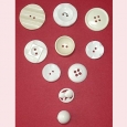 A selection of ten coloured vintage buttons - S3