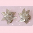 A pair of vintage mother of pearl floral earrings - SALE > A pair of vintage mother of pearl floral earrings - SALE