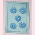 A card of 5 blue British made plastic buttons  - N1 > Buttons > A card of 5 blue British made plastic buttons  - N1