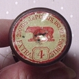 Very old wooden cotton reel - J & P Coats - Bear label