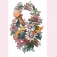 Chromo-litho print Victorian cut-out - passion flower bouquet