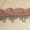 Vintage pink and green edging braid - A
