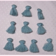 A bag of 10 cotton tassels - light blue - 6